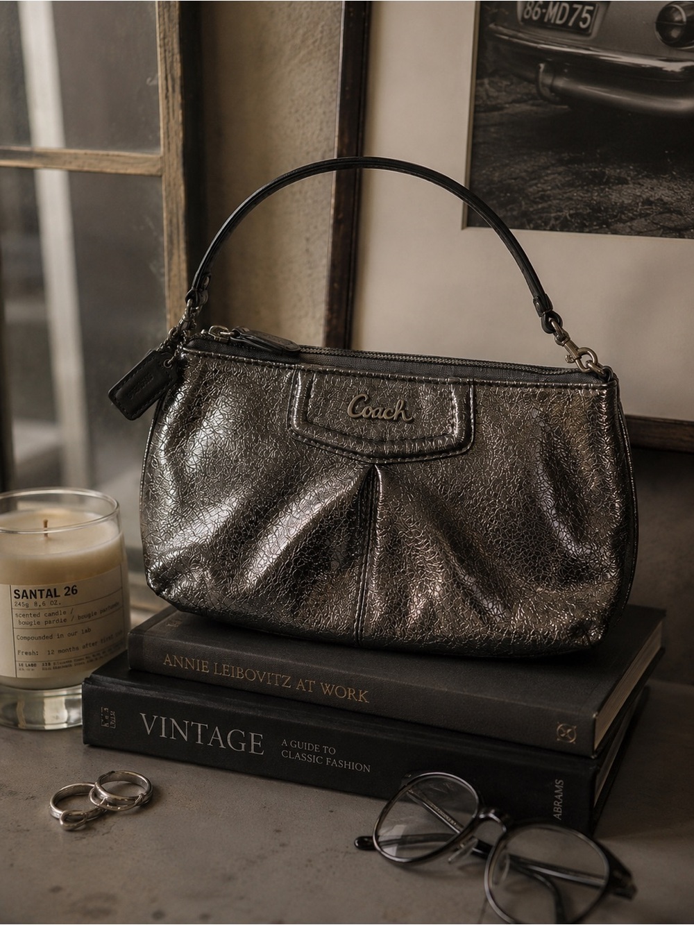 COACH Ashley Leather Large Wristlet Clutch EUC
